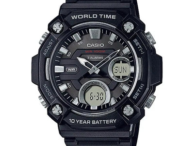 Casio Men's Watch AEQ-120W-1AVDF Black Dial, Black Band