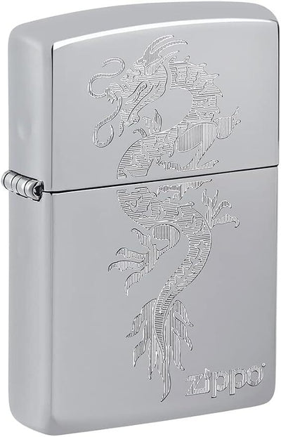 Zippo Lighter 250-AE184621 Reg HP Chr Dragon
