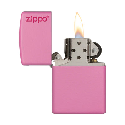 Zippo Classic Pink Matte Zippo Logo With Fuel