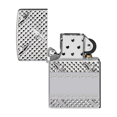 Zippo Diamond Plate Chain Lighter - ZP167 AE401058