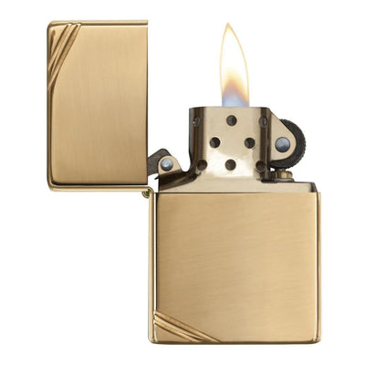 Zippo High Polish Brass Vintage with Slashes