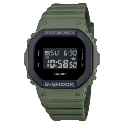 ساعة رقمية G-Shock للرجال بسوار أخضر وأسود DW-5610SU-3